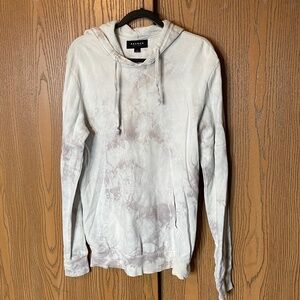 PACSUN MENS SIZE S WHITE & TAN TIE DYE HOODIE HOODED SWEATSHIRT PULLOVER
